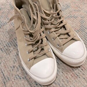 Converse platform shoes suede